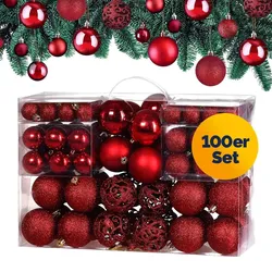 Casaria Christbaum Kugeln 100tlg. - rot