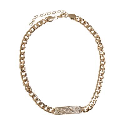Edelstahlkette URBAN CLASSICS "Urban Classics Unisex XOXO Necklace", gold, Halsketten, Damen, onesize, Eisen, Edelstahlkette
