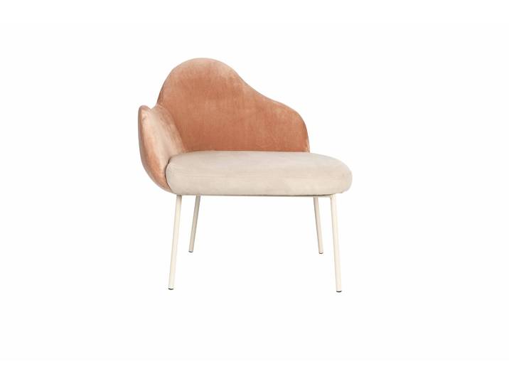 Zuiver Friuli Lounge Chair Stahl/Polyester Rosa/Beige