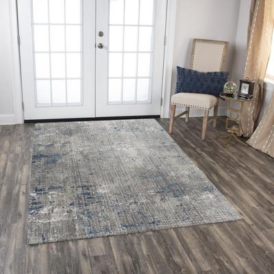 NAVATEXTURA Cara Transitional Gray/Blue Recycled Polyester Area Rug