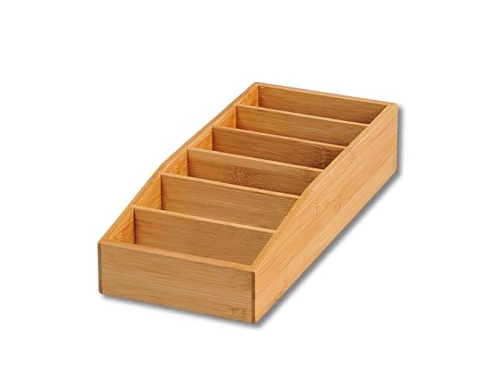 Kesper Aufbewahrungsbox mit 6 Fächern, Bambus, 15 × 7 × 35 cm 70822