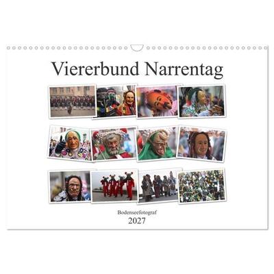 Narrentag Viererbund 2027 (Wandkalender 2027 DIN A3 quer), CALVENDO Monatskalender