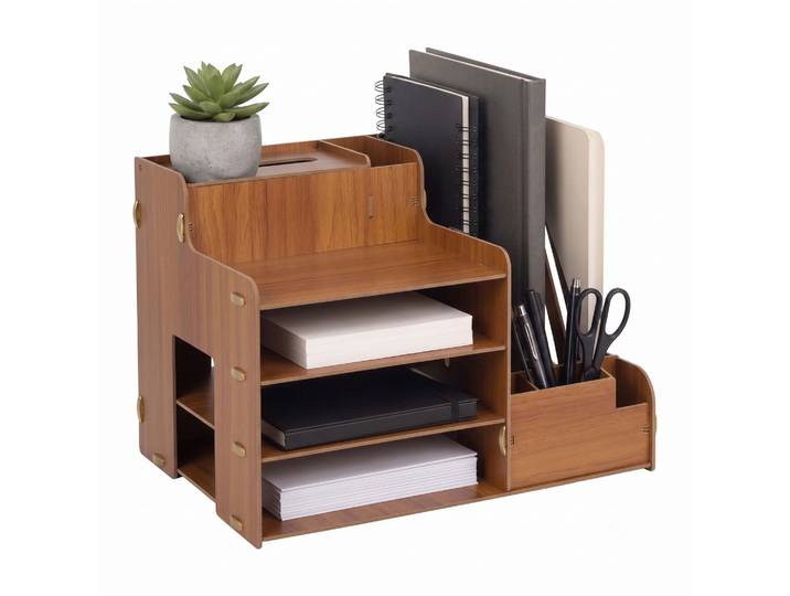 Relaxdays\, Porte-documents A4\, Range-documents Vertical\, En Mdf\, Rangement Bureau\, Marron Foncé