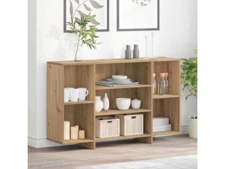 RJPLMFV Anrichte Eiche Handarbeit 120 x 30 x 75 cm Holz Integrierte Regale, modernes minimalistisches Design, für Wohnzimmer oder Esszimmer