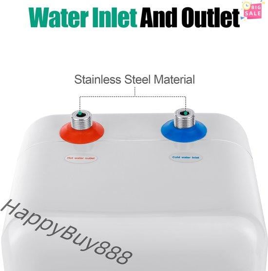 Selius Elektrische Boiler - 1500W - 8L - Wit - Roestvrij Staal