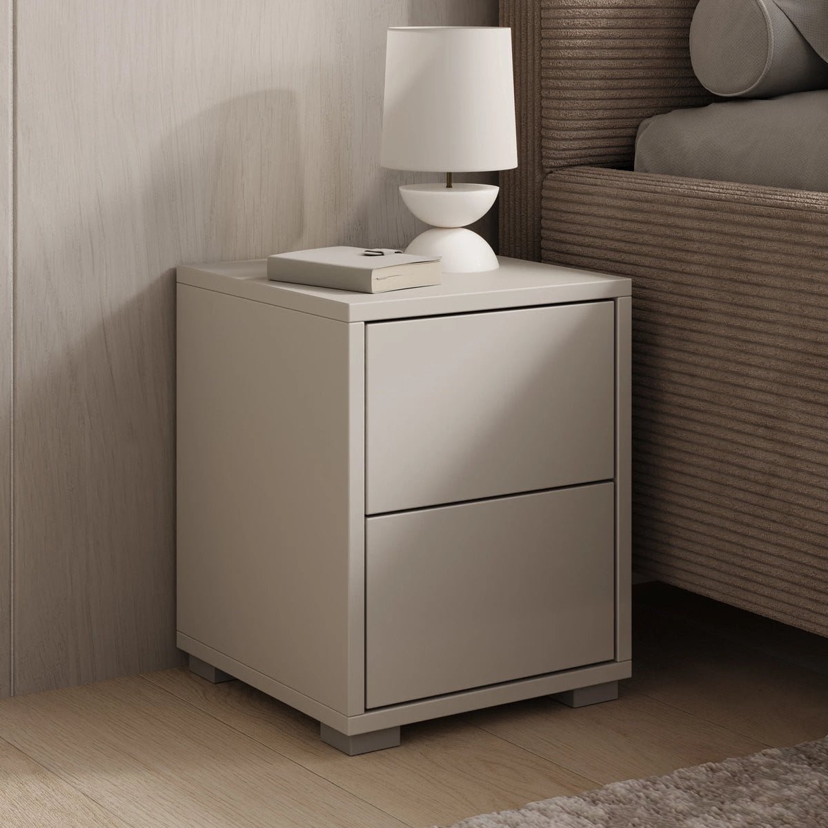 Meubella - Nachtkastje Gideon - Beige - Breedte: 30 cm