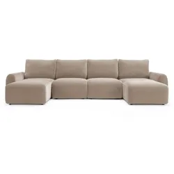 INNOVATION LIVING Ecksofa Norum Curve U-Shape Stoff Mocha