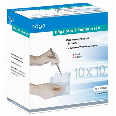 Höga-Kompressen 10x10 cm steril 8fach 25x2 St Kompressen
