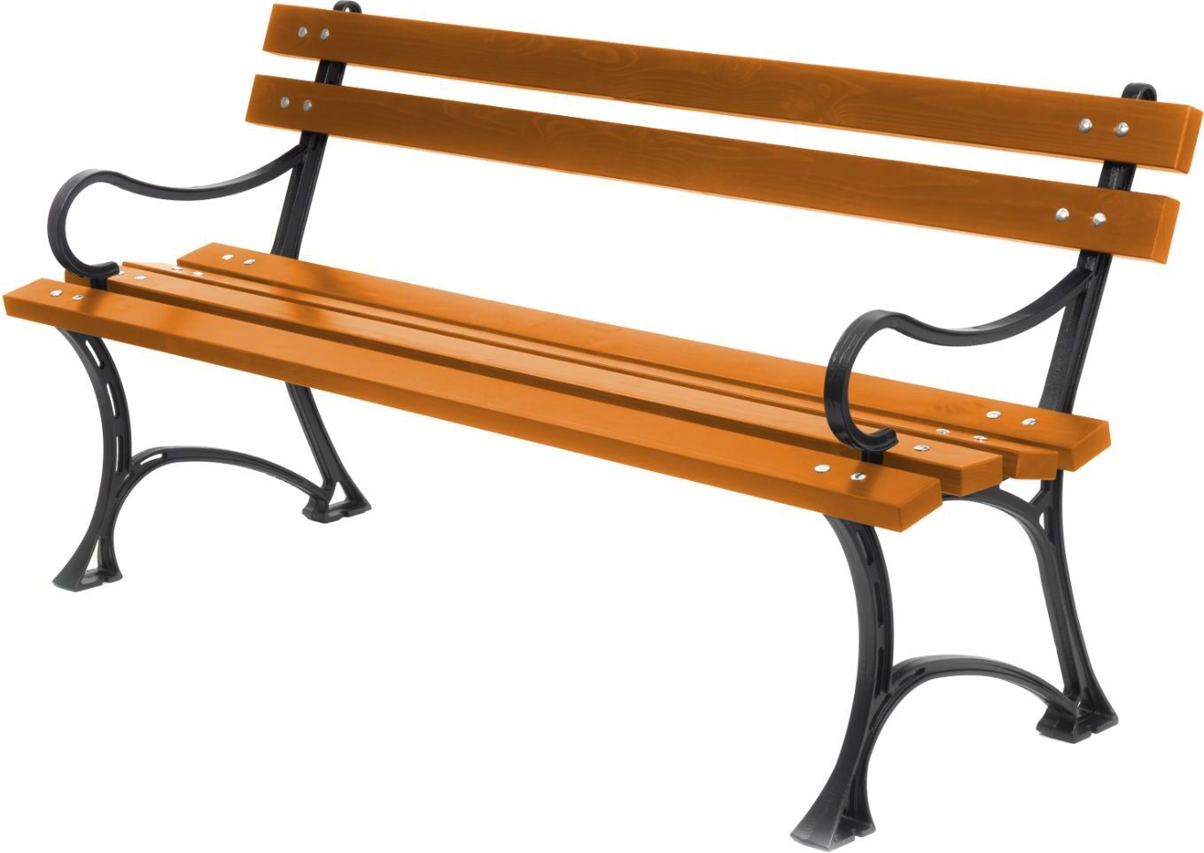 Gartenbank Parkbank Holtz Gusseisen Garten Outdoor Bank 0120 Bank für Terrassen Balkonbank, Holzbank, Gartenmöbel Bänke 150x74x38 cm Farbe: Teak
