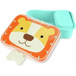 Skiphop Zoo Lunch Set Löwe, Lunchbox, Pink, Gelb, Mehrfarbig, Orange, Blau, Rot, Weiss