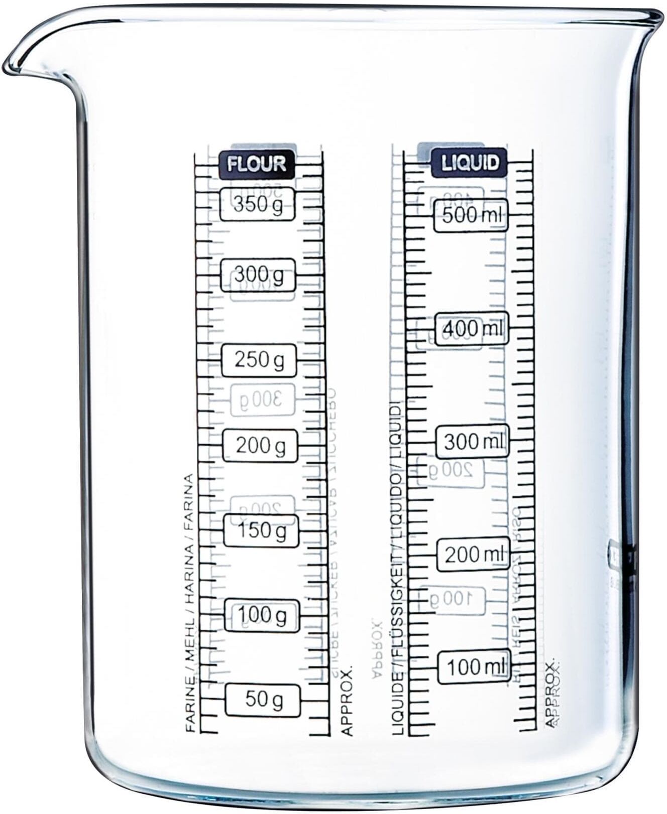 Messbecher PYREX "5 dl", transparent, Borosilikatglas, Messbecher, Messbecher transparent Einheitsgröße
