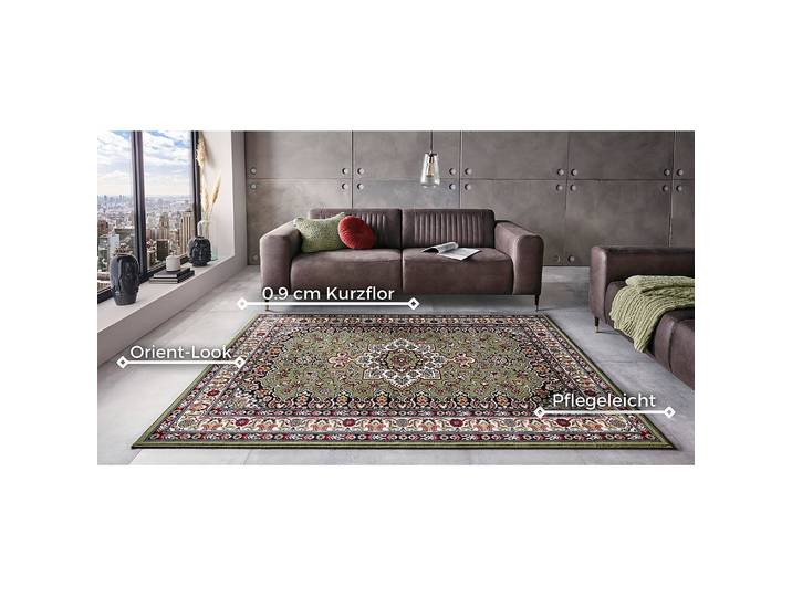 Tapis Parun Täbriz Vert/Vert 80 x 250cm Tissu mélangé