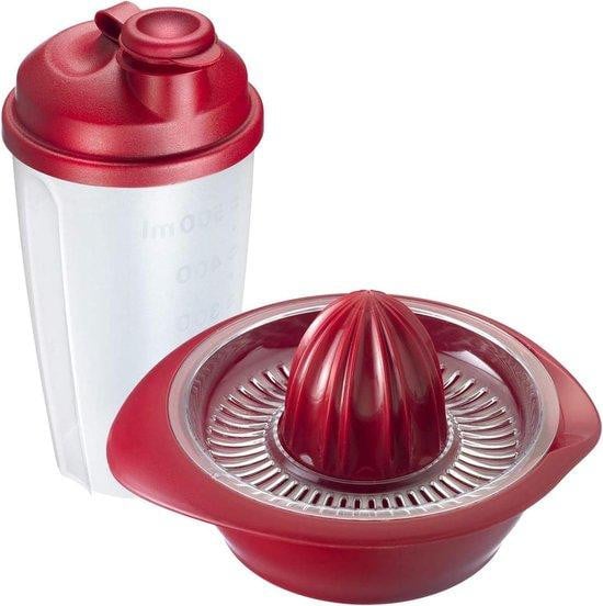 Mixery Limetta Fitnessset met citruspers en dressing shaker, 5 liter, rood/transparant