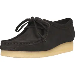 Mokassin CLARKS "Wallabee", Damen, Gr. 37,5, braun, Kalbsleder, Schuhe Mokassin, im kultigen Design mit hohem Tragekomfort