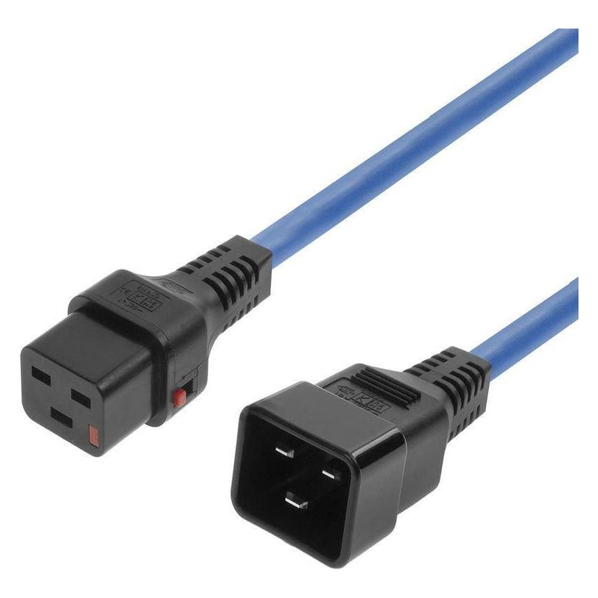 MicroConnect Powercord C19 IEC Lock - C20 (2 m) (MC-C19C20LOCK-2M-B)
