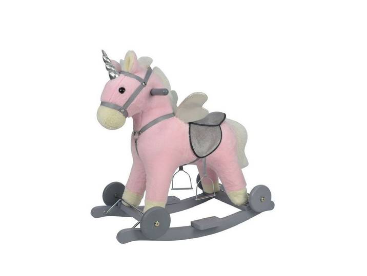 Chipolino Schaukeltier Einhorn RHWL0240, Räder, Holz, Steigbügel, sattelförmiger Sitz, Sound, Plüsch, Einhorn