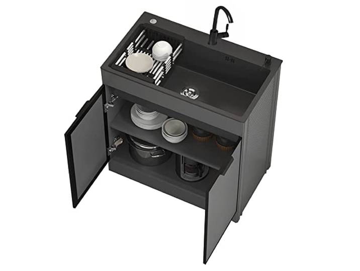 Spülenschrank mit Spüle und Armatur Gastro Spültisch Wirtschaftliche Senke mit Unterschrank Spülschrank Spülbecken Edelstahl 1 Becken Spülenunterschrank Waschbecken Singleküche Küchenspüle Spülbecken