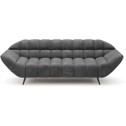 Sofa Gappa Stoff Grau Graphit 3-Sitzer