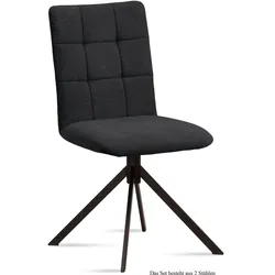 ESSZIMMERSTUHL (2er-Set) Drucy 47x91x60 Schwarz/Anthrazit