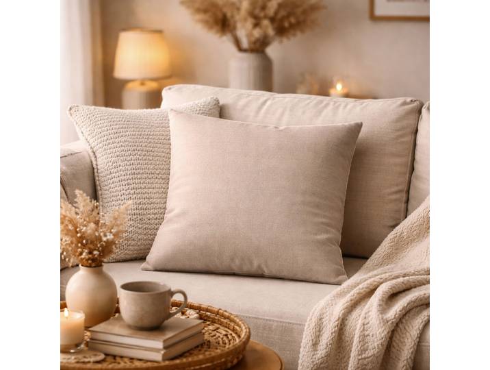 Housse de coussin Elmer Gris/Ecru 40 x 40cm Polyester