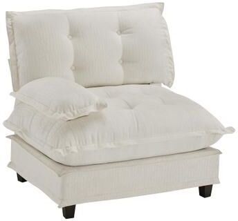 Loedds 38.58-inch Chenille Modular Sofa Seat with Deep Seat Cushion, Solid Wood Frame and Removable Armrest