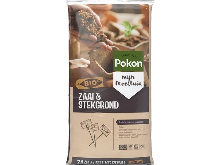 Pokon Bio Zaai- en Stekgrond - 20l - Turfvrij potgrond (biologisch) - Stimuleert wortelontwikkeling - Geschikt voor zaaitray