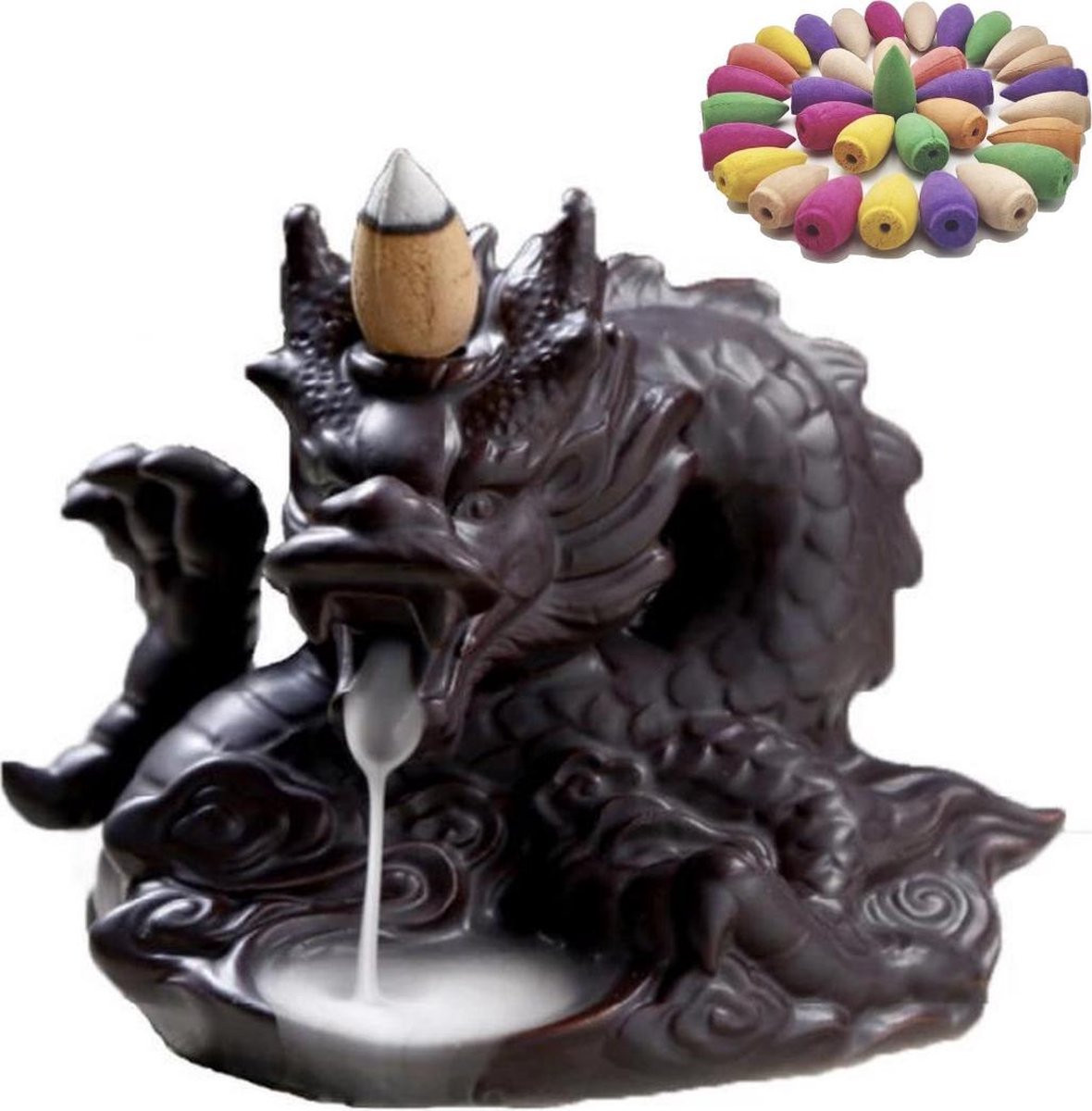 Winkrs Wierookhouder Kleine Draak - Backflow Incense Burner - Keramiek