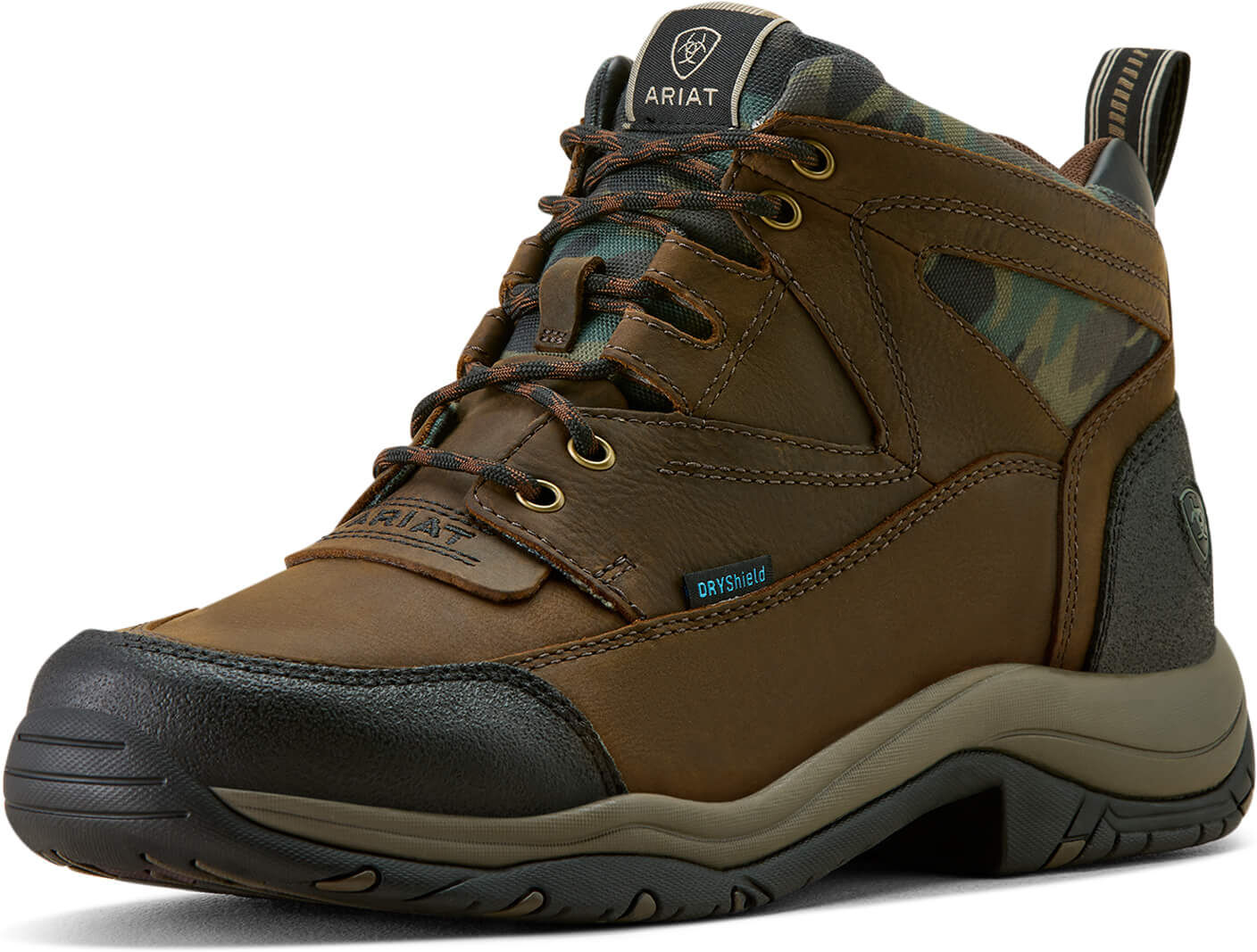 Men's Terrain Waterproof Boots in Dark Coffee Camo Print, Size: 9.5 D / Medium by Ariat