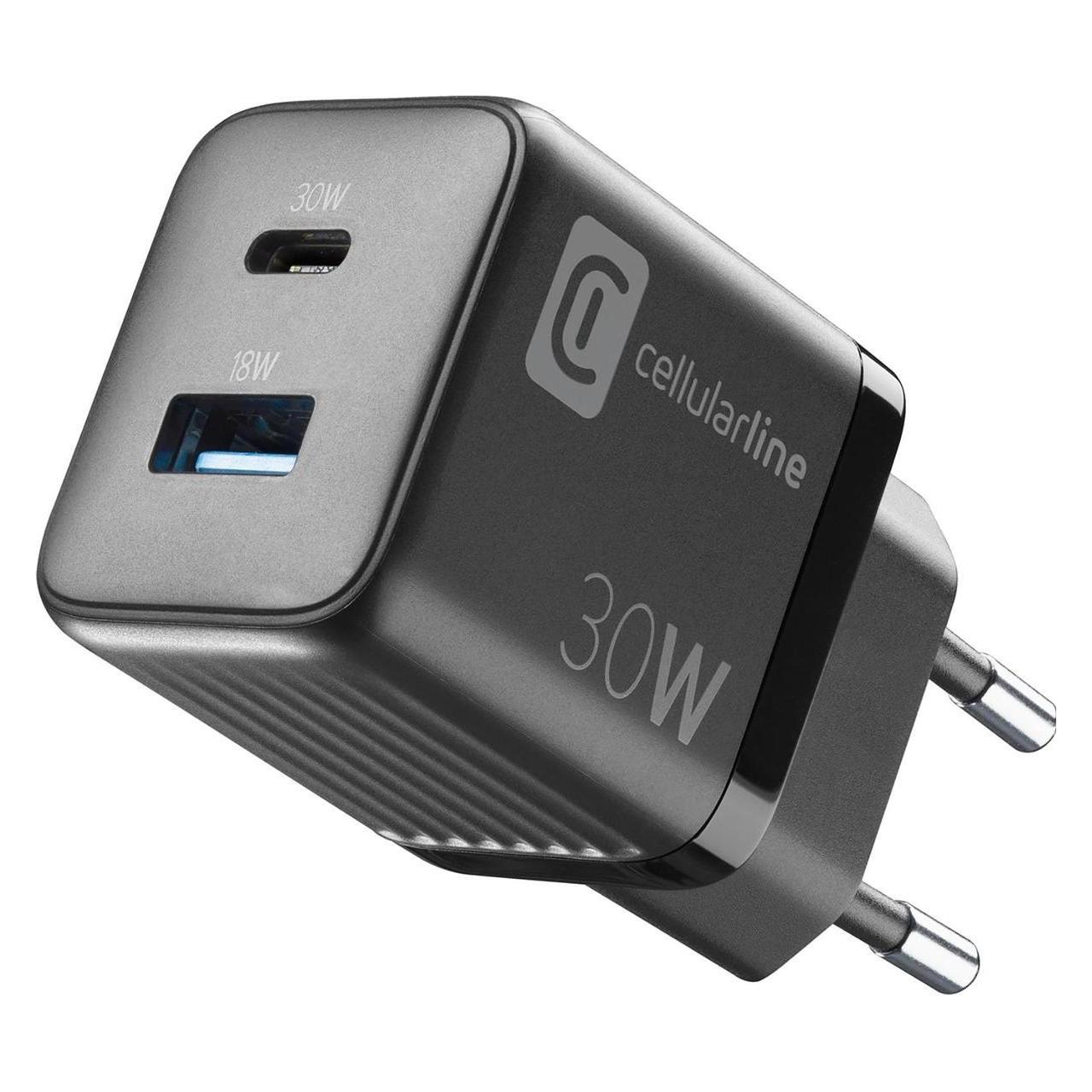 Cellularline Multipower Micro 30w (30 W, 1 Port) (ACHUSBGAN2PD30WK)
