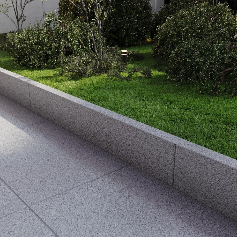 Euro Stone Kantenstein Granit 100 x 18 x 6 cm grau