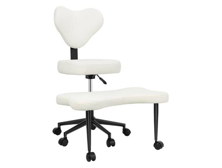 Chaise avec Pieds Croisés - Polyvalent - Mousse Haute Densité - Sherpa - Conception Ergonomique - Pivotant à 360° - Blanc