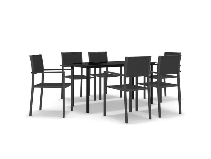 VidaXL - Garten-essgruppe plastik, One Size, Schwarz