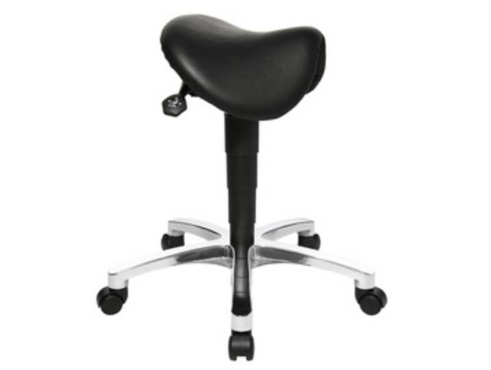 Tabouret 'Bonanza', cuir véritable, noir