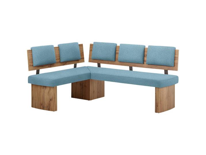 Cantus Eckbank, Eichefarben, Hellblau, Uni, 195x155 cm, Esszimmer, Bänke, Eckbänke