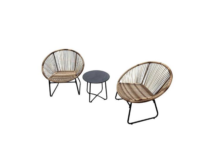 Happy Home Beistelltisch Multifunktionales 3-tlg. Rattan-Gartenset - Wetterfest & stilvoll