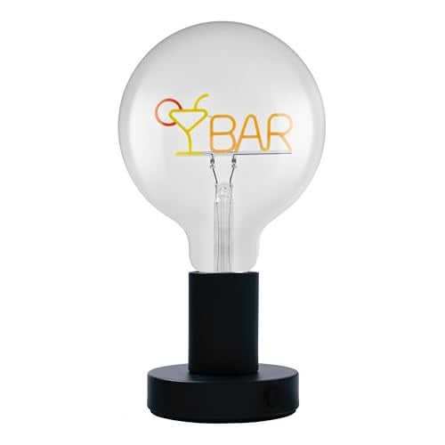 Osram 1906 Letter LED tafellamp, neon effect, zwart, warm wit, E27, 1,2W