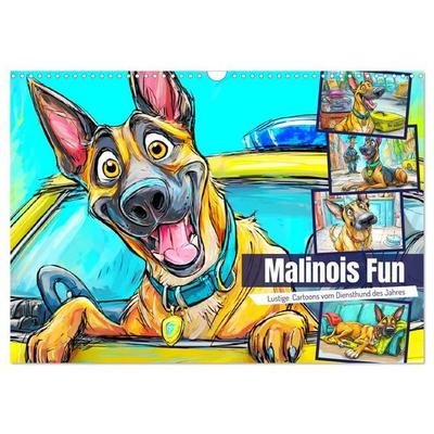 Malinois Fun. Lustige Cartoons vom Diensthund des Jahres! (Wandkalender 2027 DIN A3 quer), CALVENDO Monatskalender