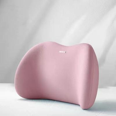 ModernMart Orthopedic Lumbar Support Pillow With Memory Foam For Office Chairs, Bed & Lower Back Relief pink