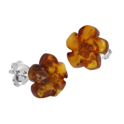 Paar Ohrstecker OSTSEE-SCHMUCK "Ostsee-Schmuck Ohrstecker Blüte Ohrstecker Blüte", weiß, Ohrringe, Damen, 10 x 10mm, Silber 925 (Sterlingsilber)