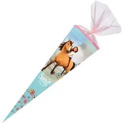 Nestler Schultüte Spirit Riding free mit Ton, Organzaverschluss 70 cm rund