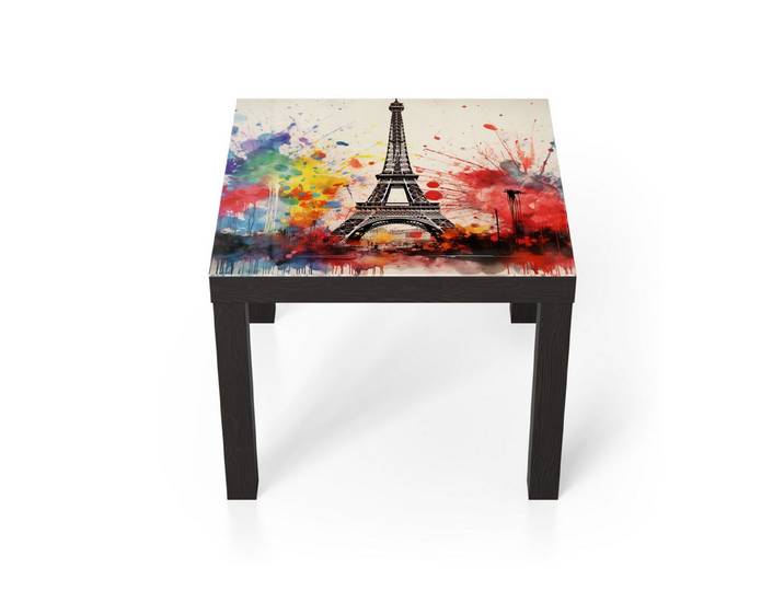 DEQORI Couchtisch 'Farben von Paris', Glas Beistelltisch Glastisch modern