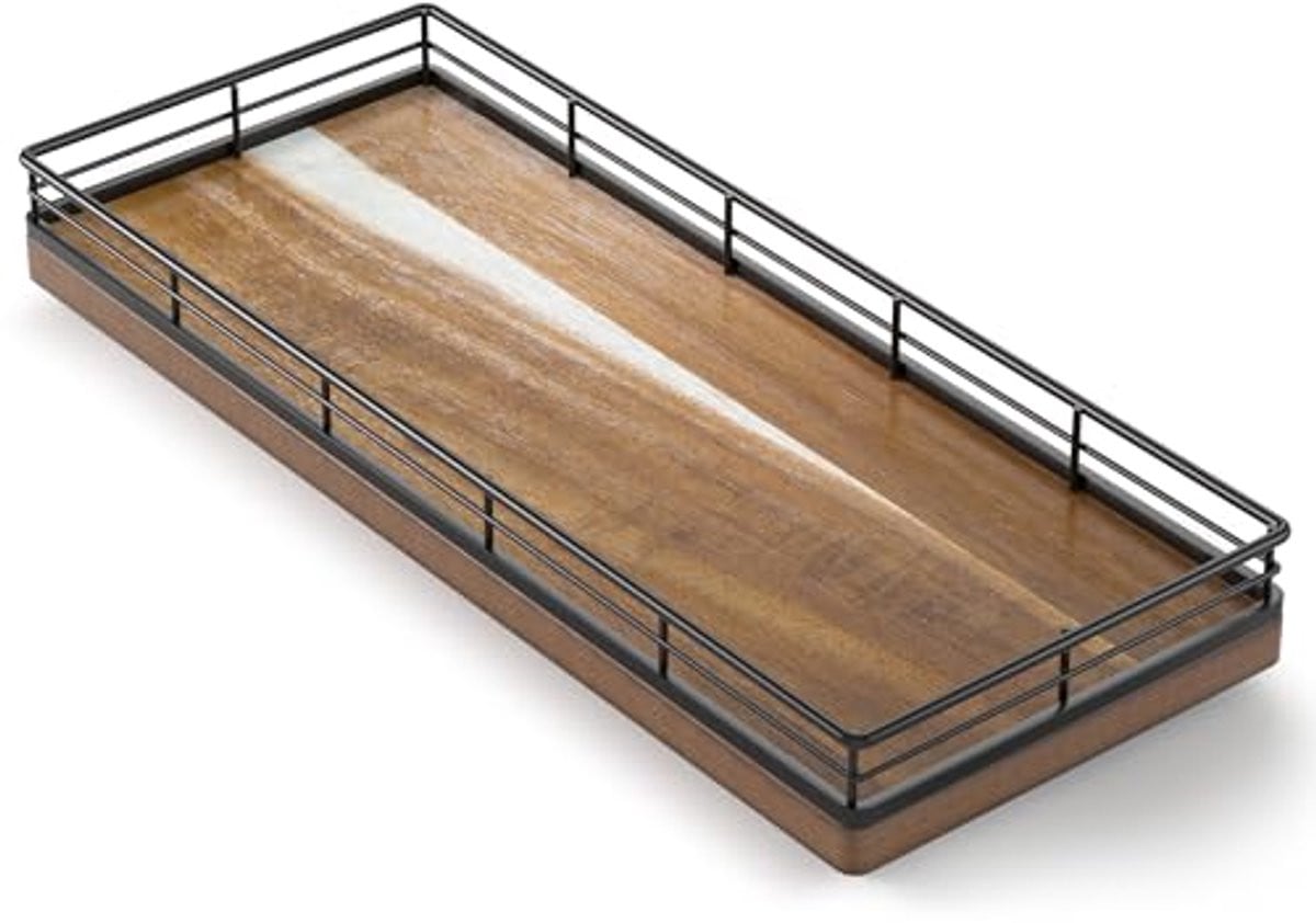 Houten Badkamer Vanity Tray 28 cm voor op je aanrecht