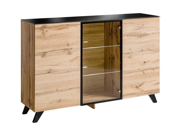 ASM-Moebel Kommode Sideboard Kommode THIN mit LED Beleuchtung und Push - Click System, Mit Led Beleuchtung und Push-Click System