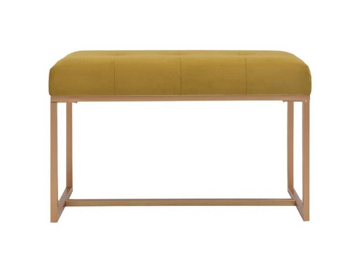 Jaune Banc coffre - Banc 80 cm Moutarde Velours m294