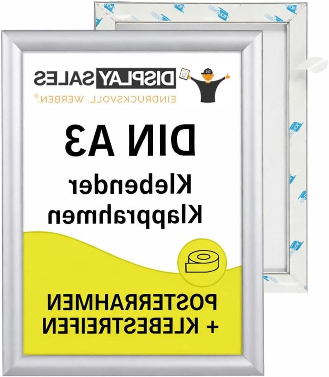 Zelfklevende aluminium vouwlijst voor poster- en informatiepresentatie - DIN A3 - Zilver
