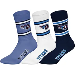 NFL Unisex Socken, 3er Pack - NFL Teams, 3Pack Crew Socks, Football, Logo, Baumwollmischung Tennessee Titans / 43-46