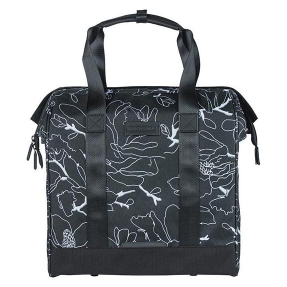 Basil Grand Flower Fahrradshopper, 23L, schwarz (23 l, Gepäckträgertasche) (B18251-noir)