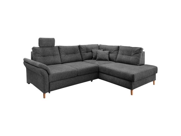 Ecksofa, Anthrazit, 264x206 cm, Textil, 4-Sitzer & Liegefunktion, Modern, Livetastic