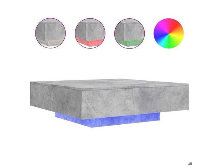 Remise Petite table Support - Gris - Table basse avec lumières LED - gris béton - 100x100x31cm_jfs92j