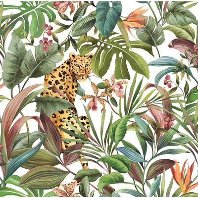 Daisy Tech Bennett Designs Tropical Leopard Peel and Stick Wallpaper